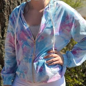 NWT Papermoon Pink and Blue Tie-Dye Jacket